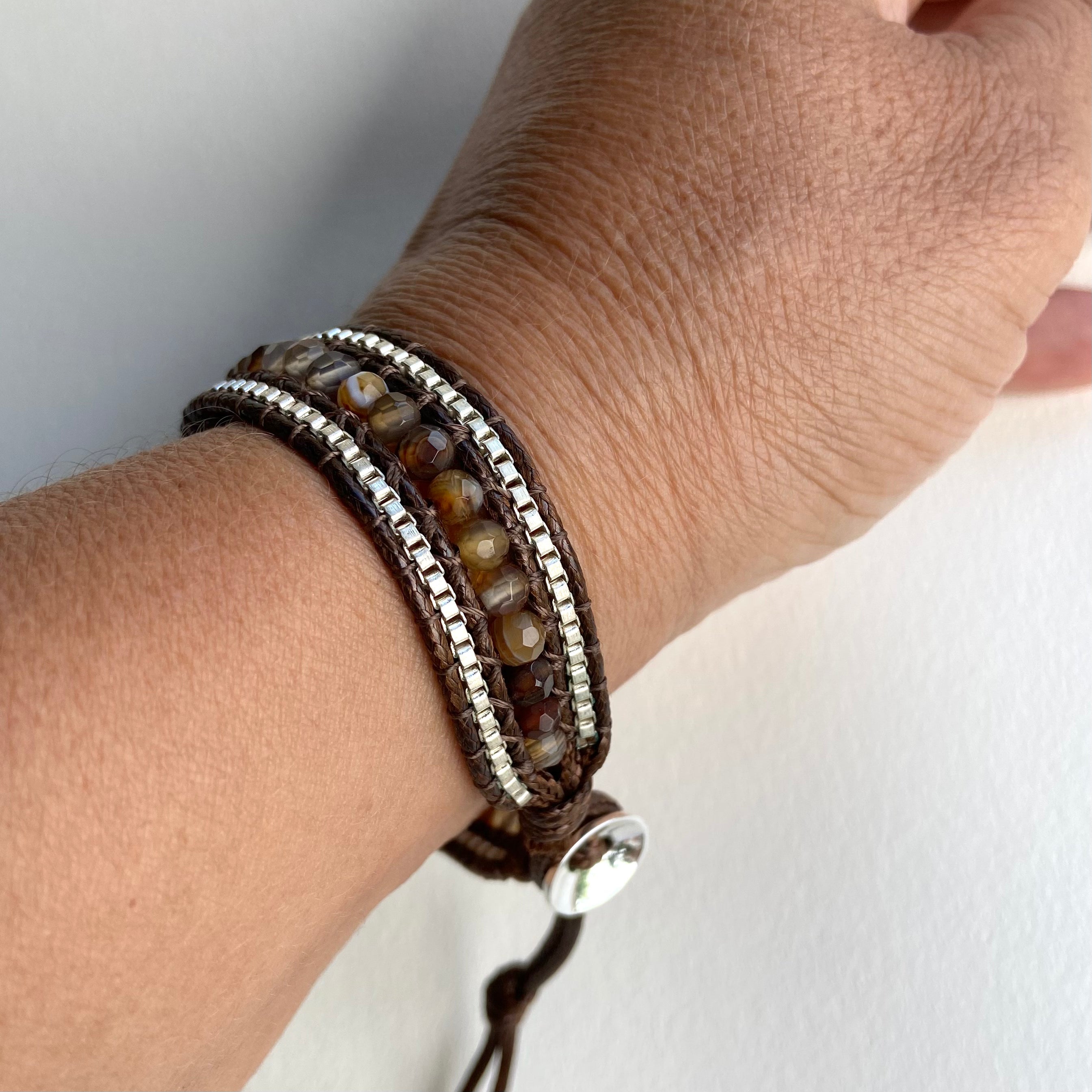 Pulseira Pedras e Cristal. PS-071.