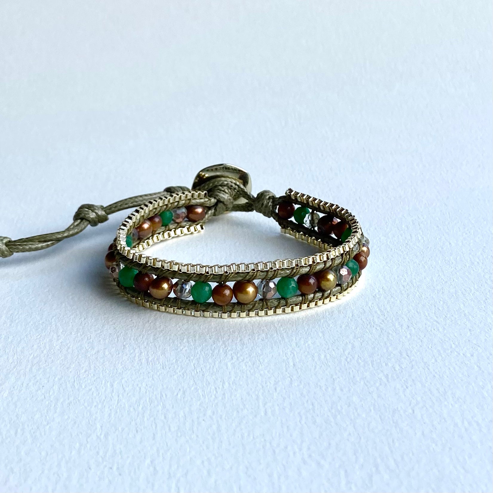 Pulseira Pedras E Cristal. PS-070