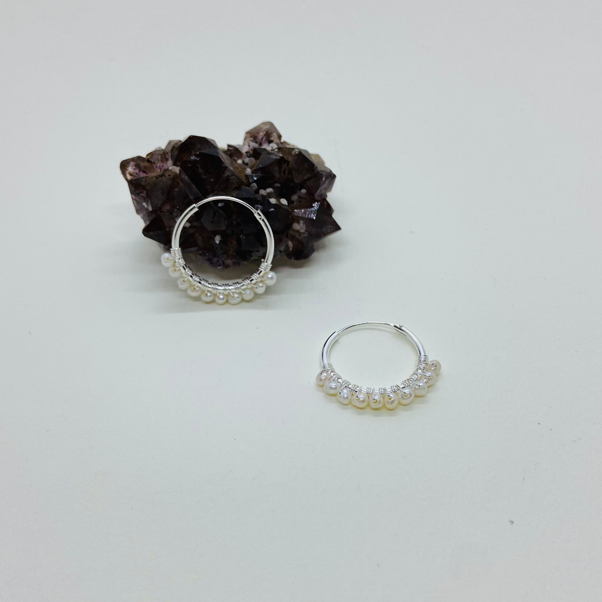 ARGOLA PRATA PEROLAS925.BR-152