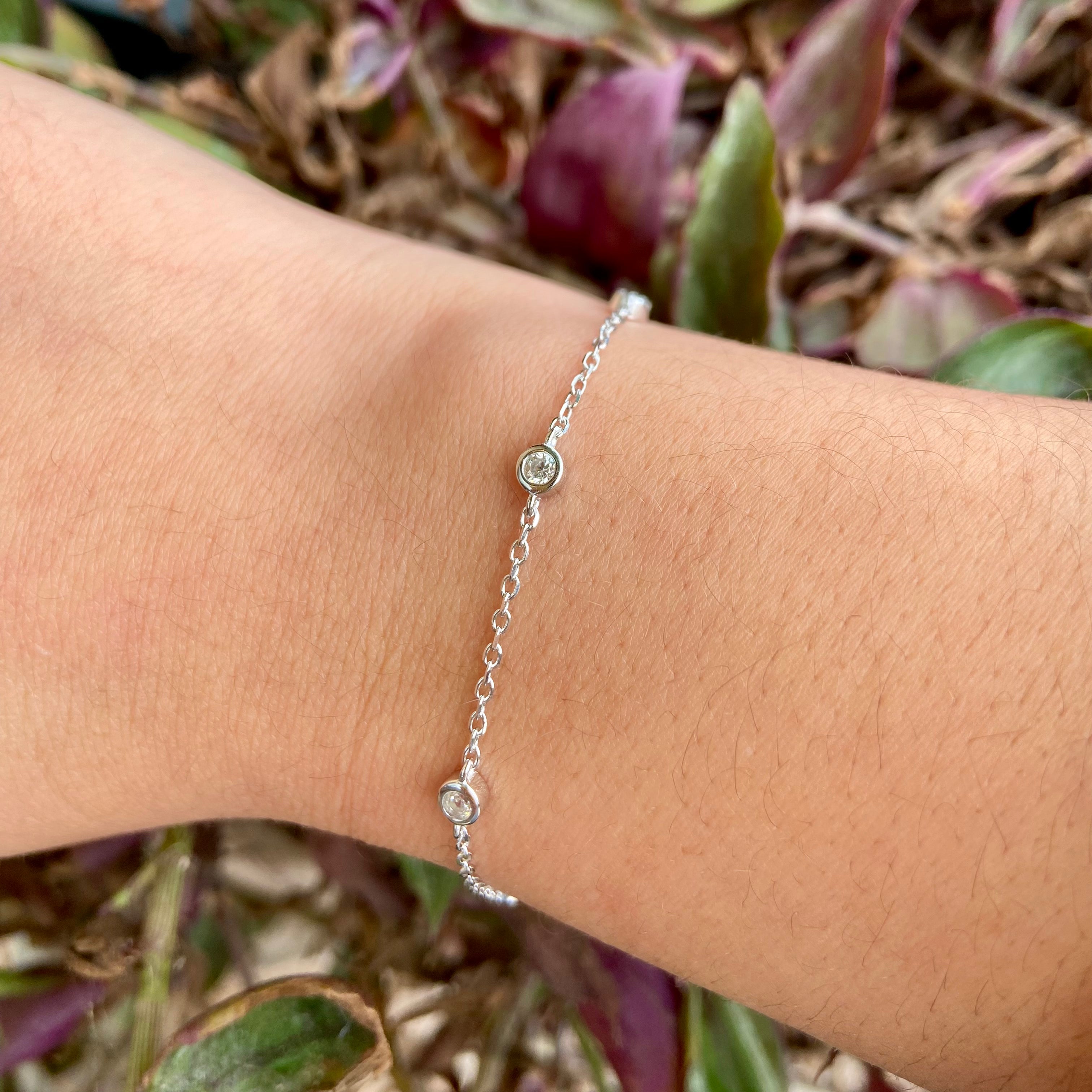 Pulseira Prata e Zircônia. PS-094