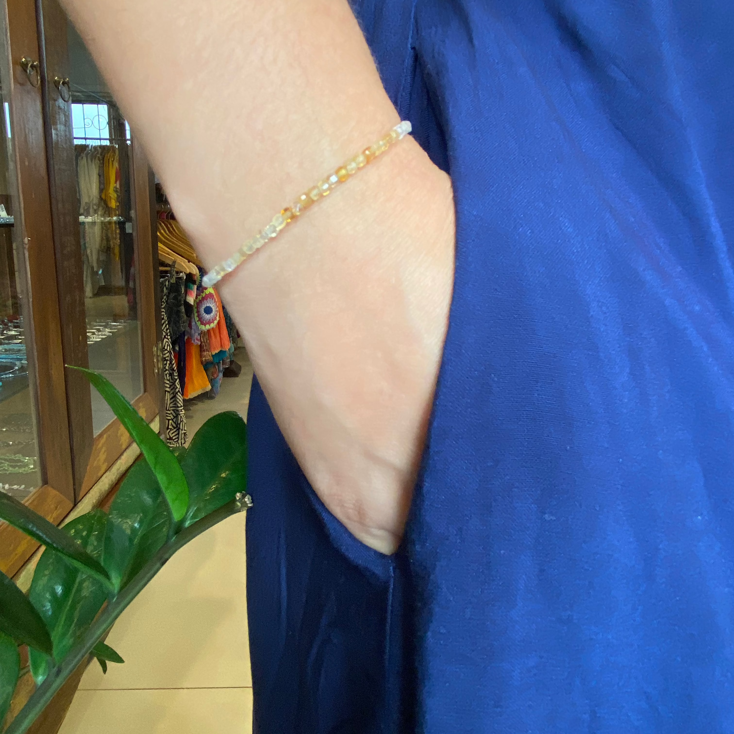 Pulseira quartzo rutilado. PS-060
