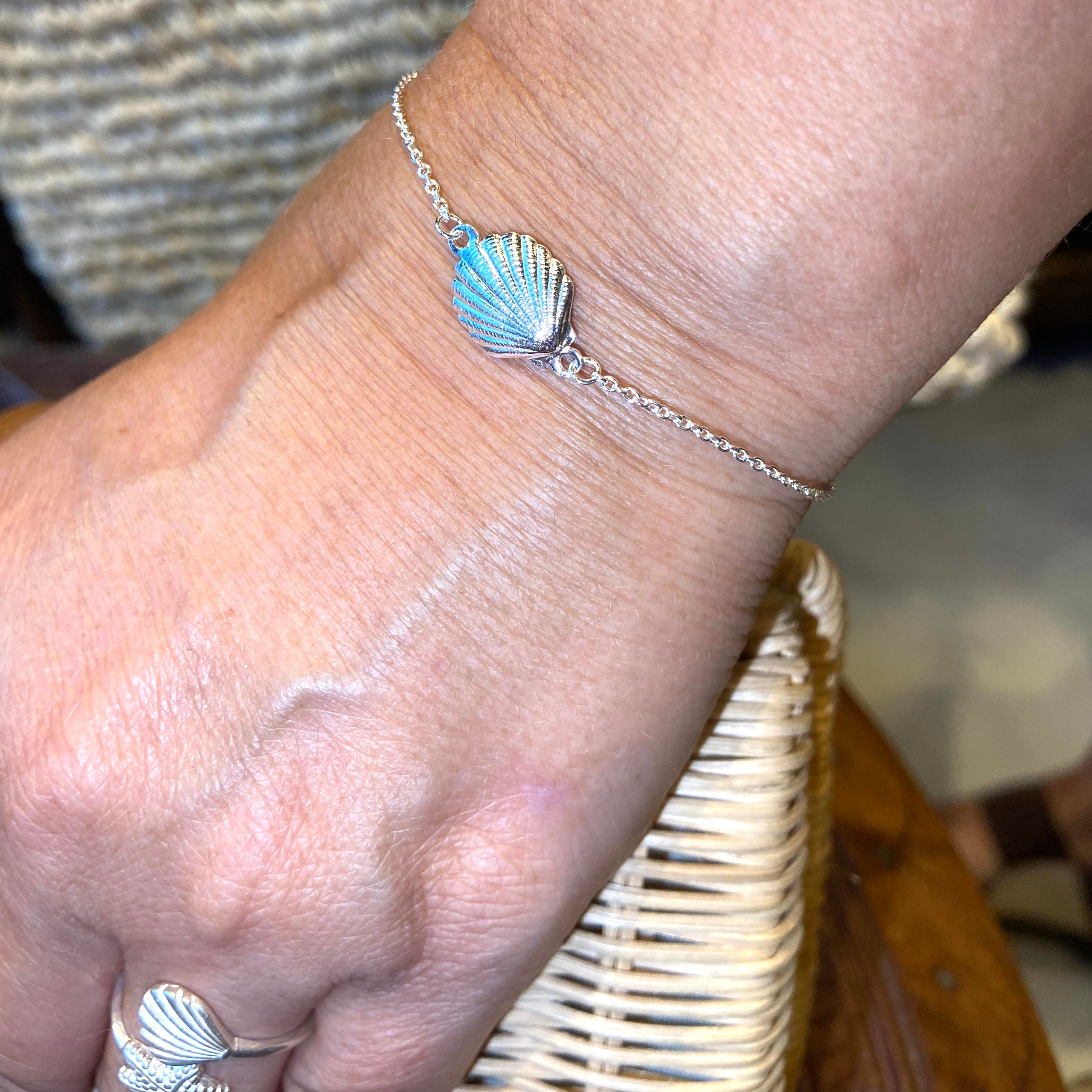Pulseira Prata 925 Concha. PS-065