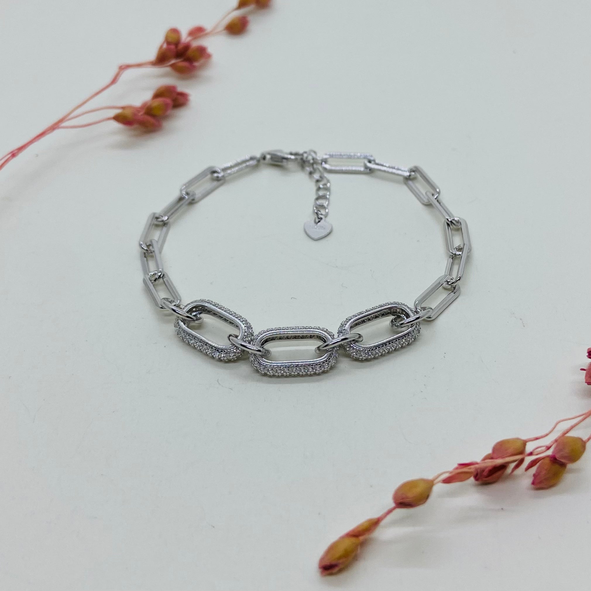 Pulseira Prata 925 Zircônias. PS-082