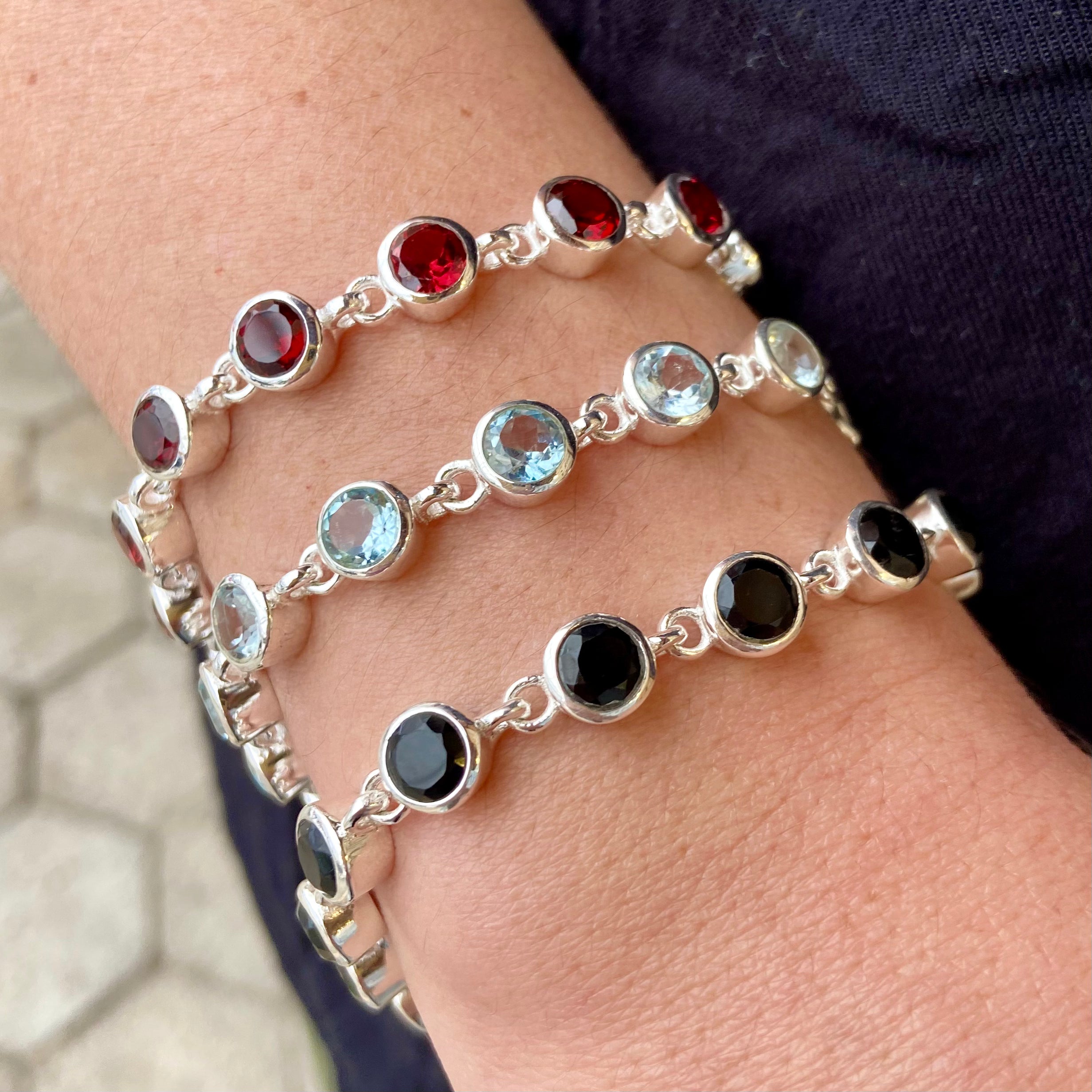 Pulseira Prata 925 E Pedras. PS- 103