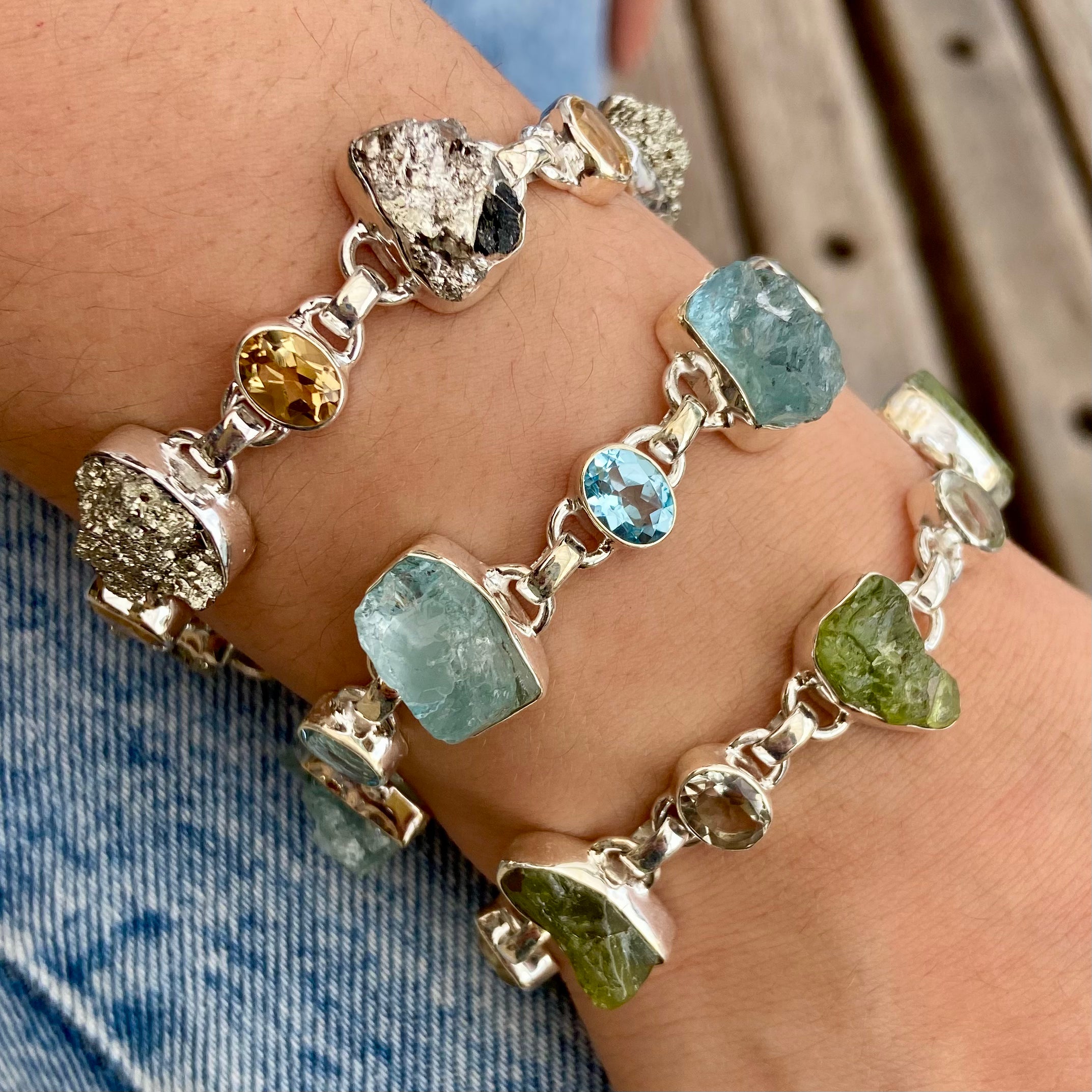 Pulseira Pedra Bruta E Facetada. PS-109