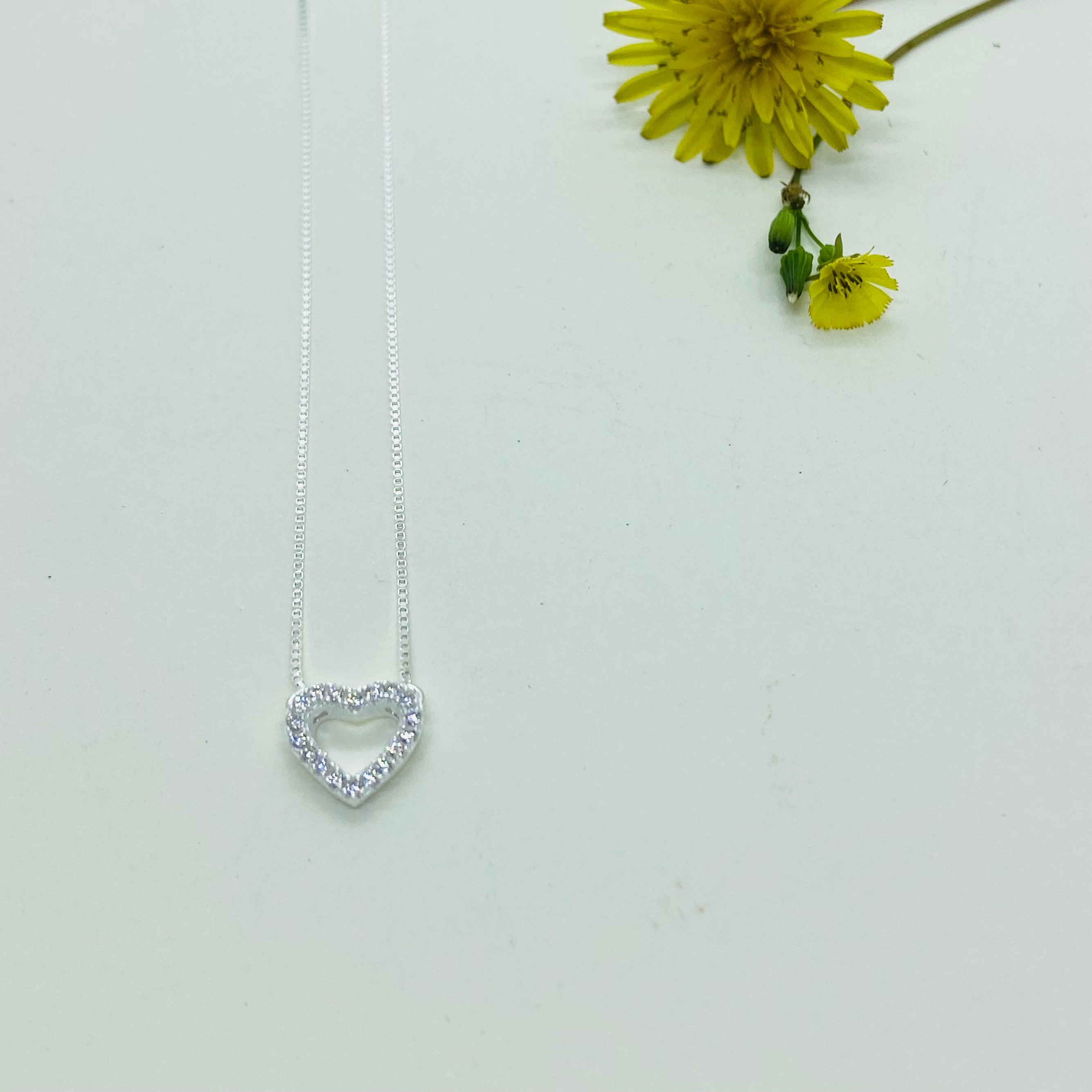 Colar Prata 925 Coração. CO-056