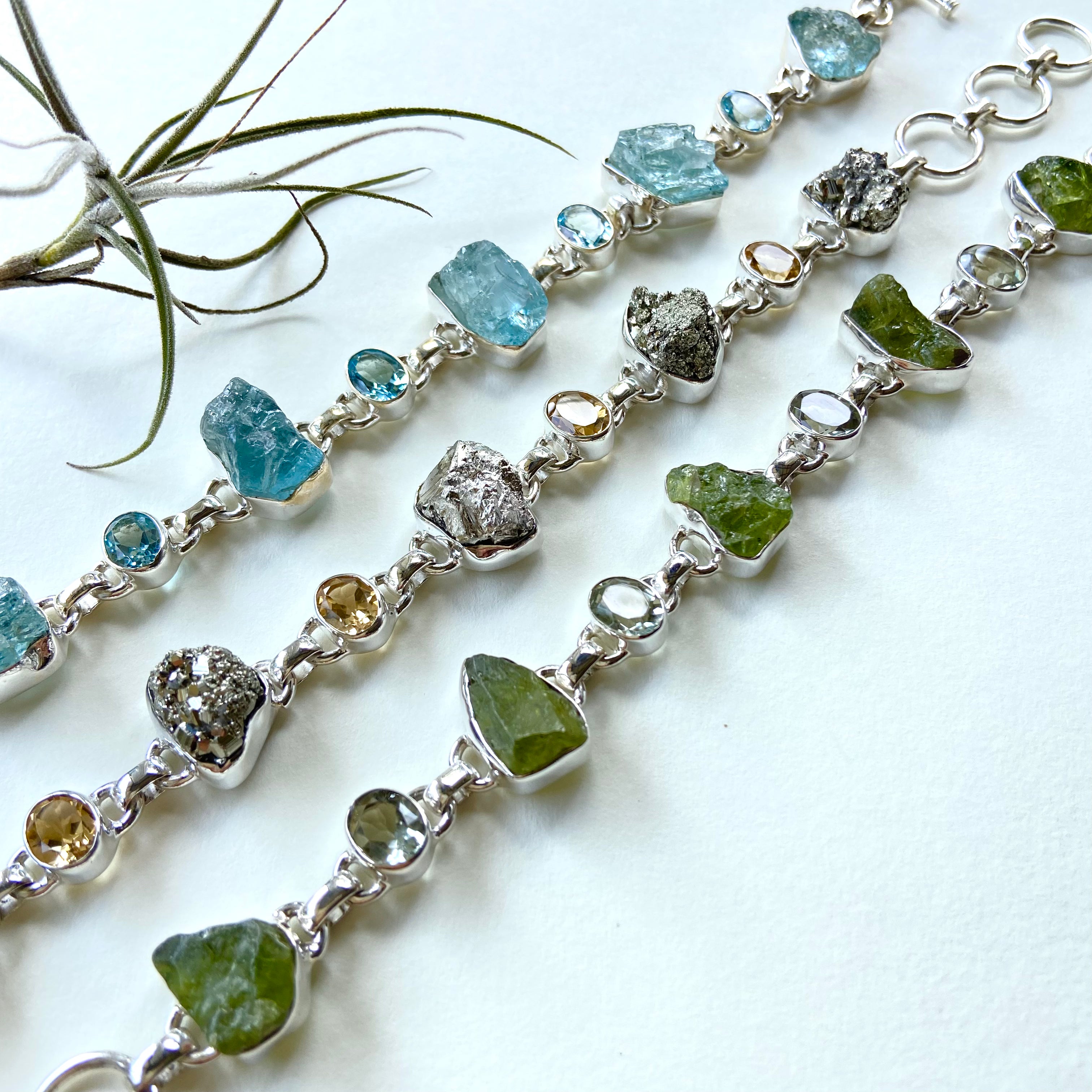 Pulseira Pedra Bruta E Facetada. PS-109