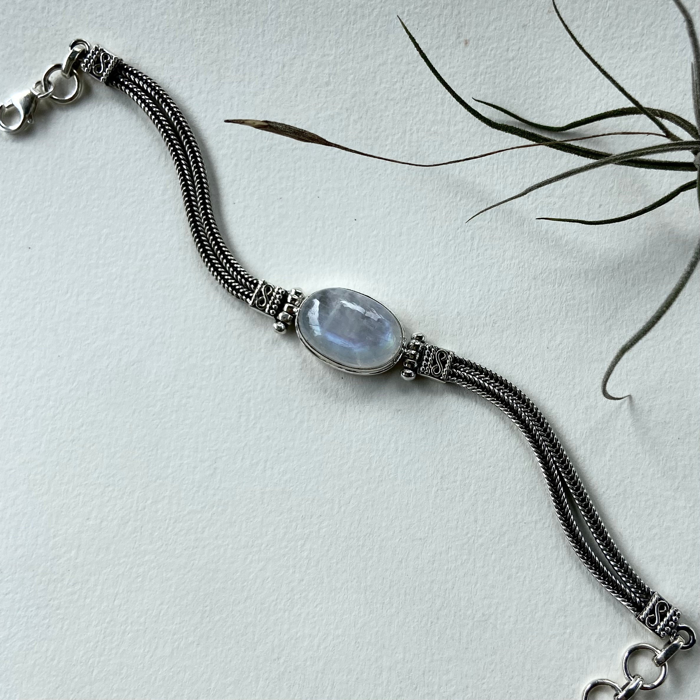 Pulseira Prata e Pedra. PS-108