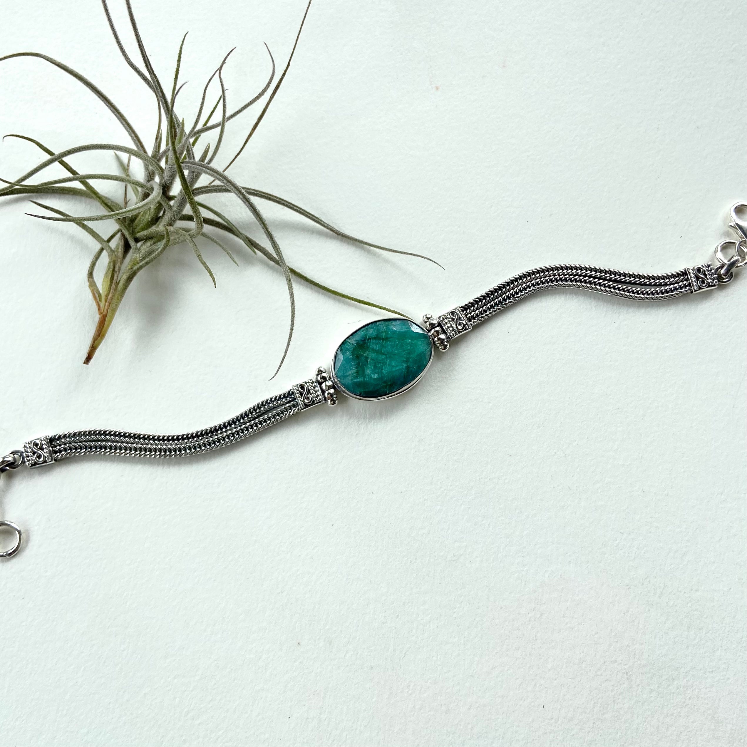 Pulseira Prata e Pedra. PS-108