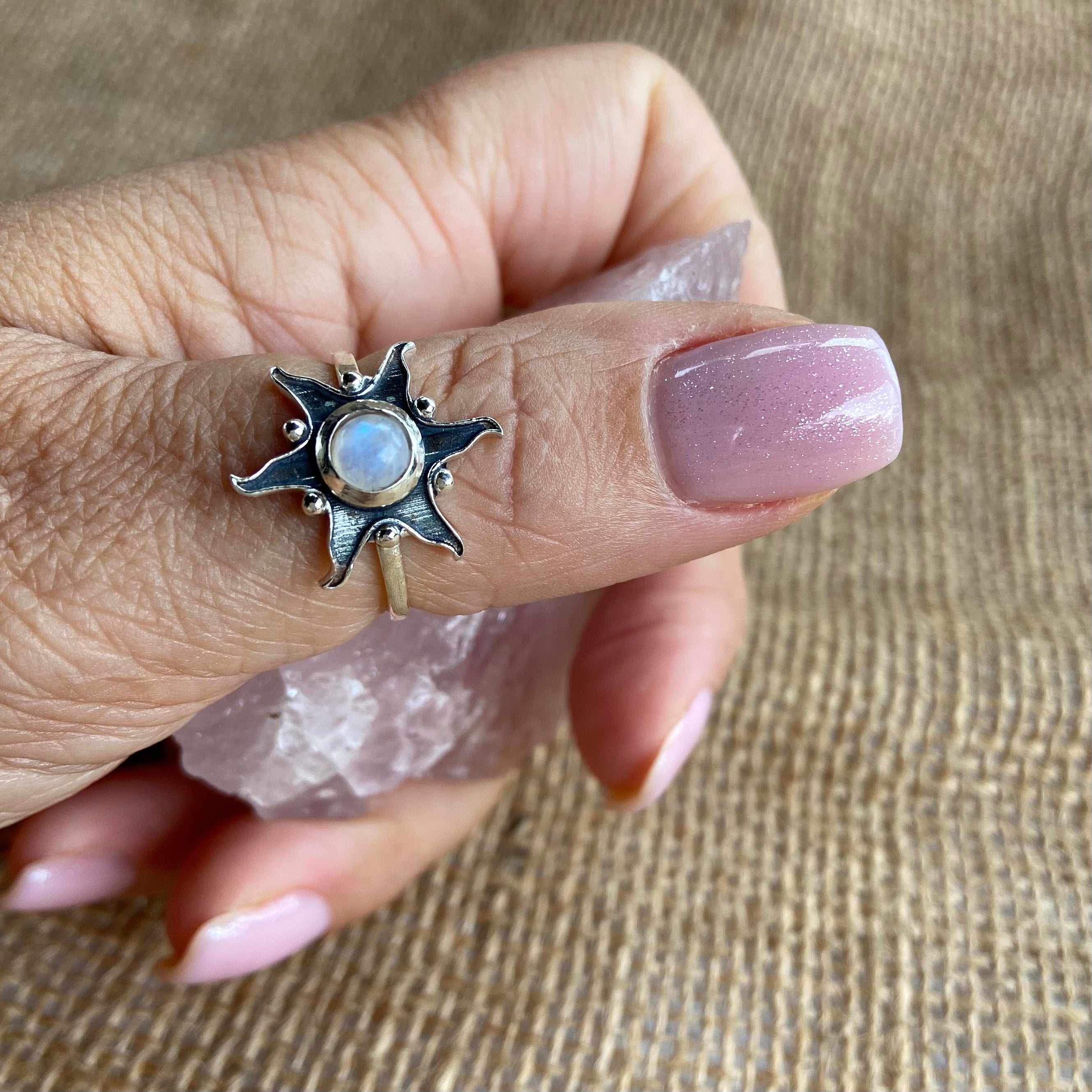 Anel Em Prata 925 Com Pedra Natural. AN-010